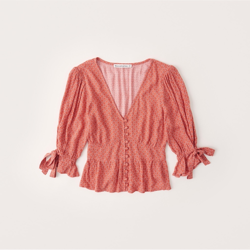 ABERCROMBIE 	Tie-Sleeve Peasant Blouse